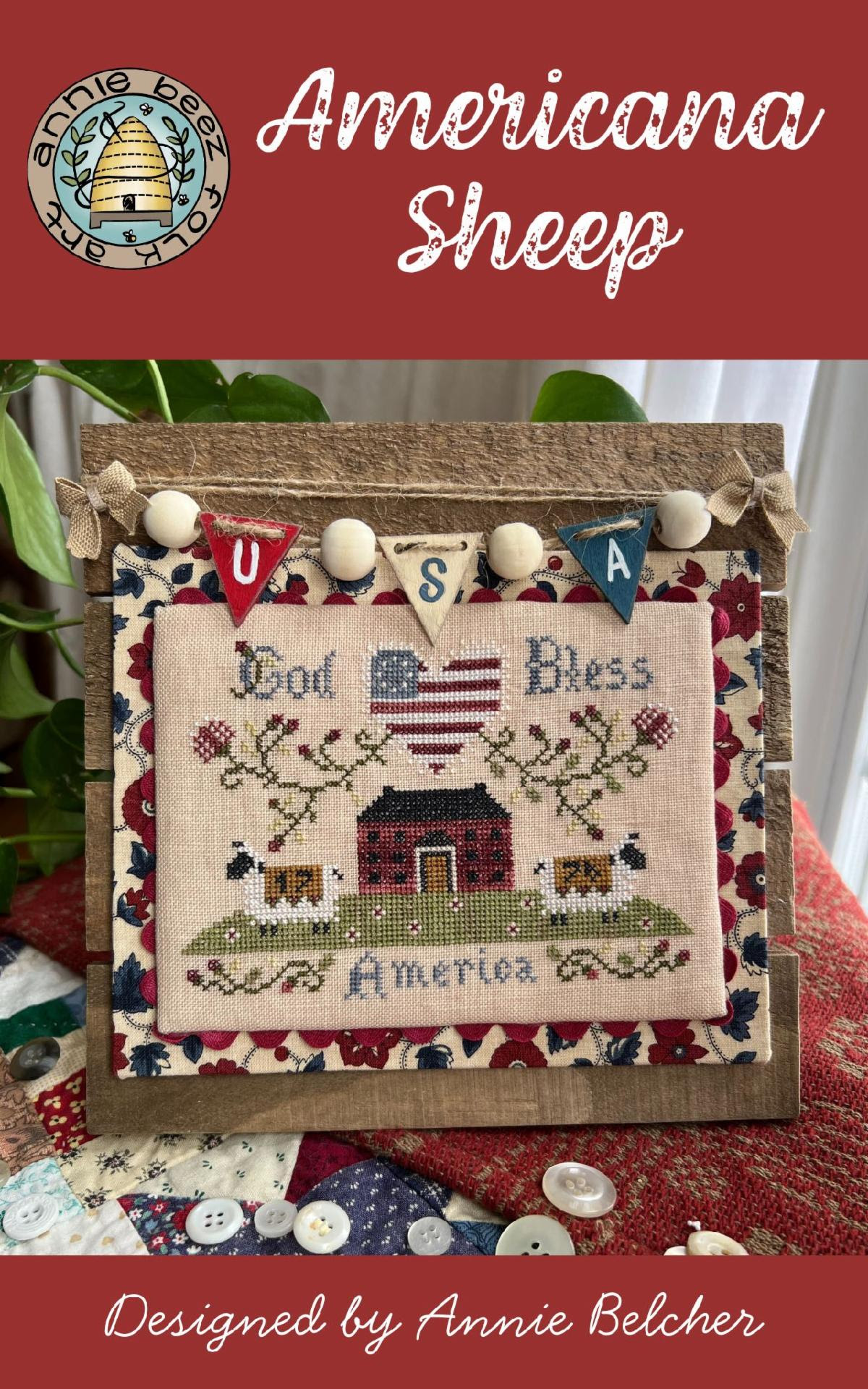 Americana Sheep by Annie Beez Folk Art