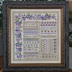 Pansy Garden Sampler by Samplers Not Forgotten