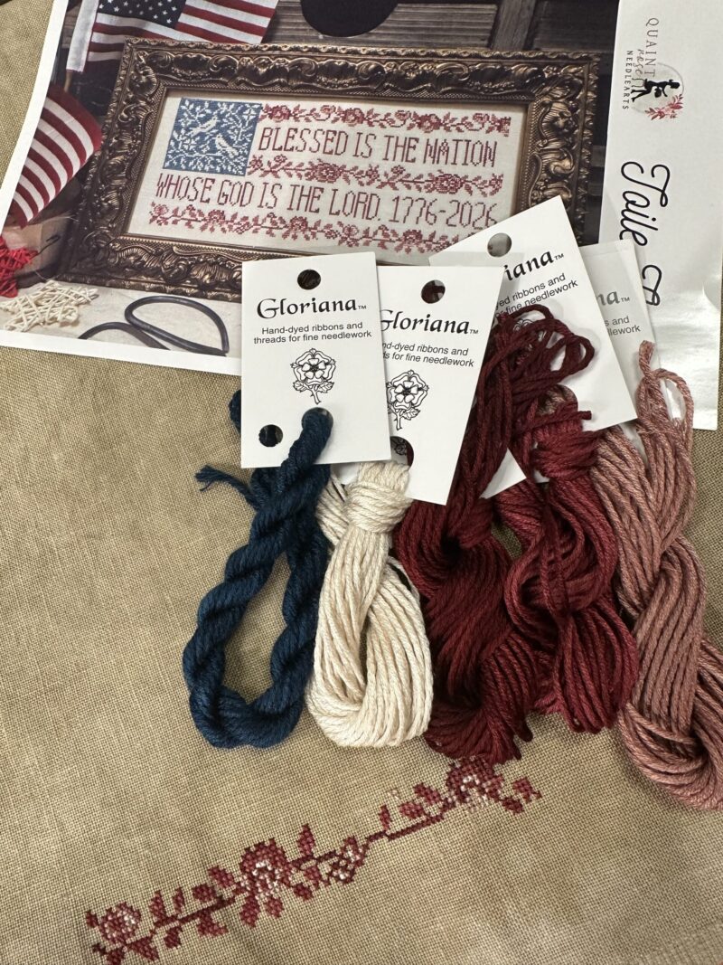 Gloriana Silk Pack for Toile Flag by Quaint Rose Needlearts