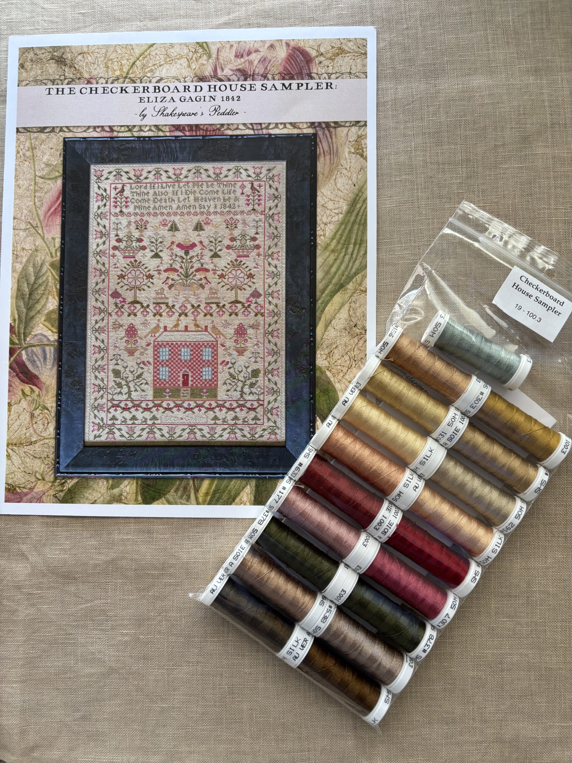 Checkerboard House Sampler (kit) 100.3 Silk by Shakespeare's Peddler