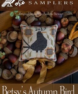Betsy's Autumn Bird & Acorn by Plum Street Samplers