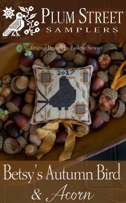 Betsy's Autumn Bird & Acorn by Plum Street Samplers