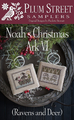Noah's Christmas Ark VI (Ravens & Deer) by Plum Street Samplers