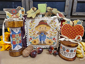 Scarecrow Spool Set by Quaint Rose Needle Arts