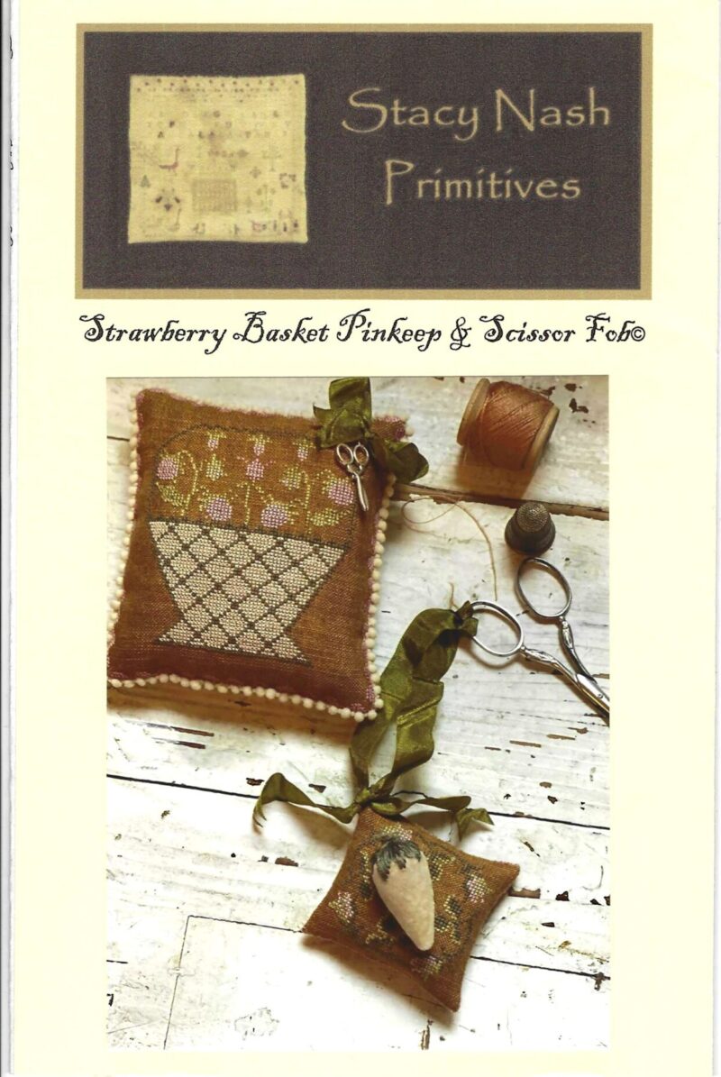 Strawberry Basket Pinkeep & Scissor Fob by Stacy Nash