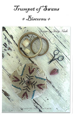 Trumpet of Swans Biscornu by Stacy Nash Designs