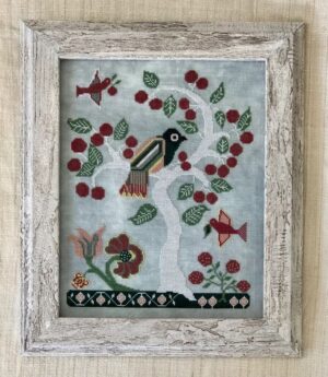 Blue Bird in a Cherry Tree by Kathy Barrick