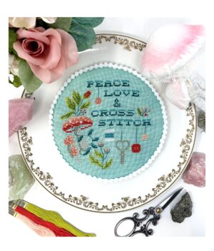 Peace, Love & Cross Stitch by Tiny Modernist