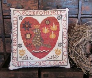 Pennsylvania Fraktur Heart by Kathy Barrick